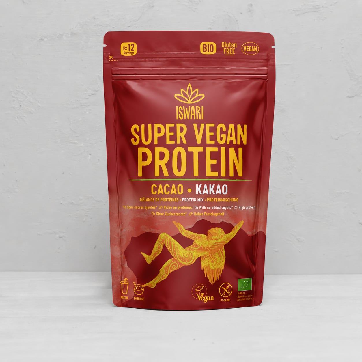 Proteinpulver mit Kakaopulver