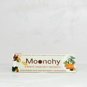 Moonchy Schokoriegel, Haselnuss, Nougat Vegan, Bio, mit Samen und Ashwagandha