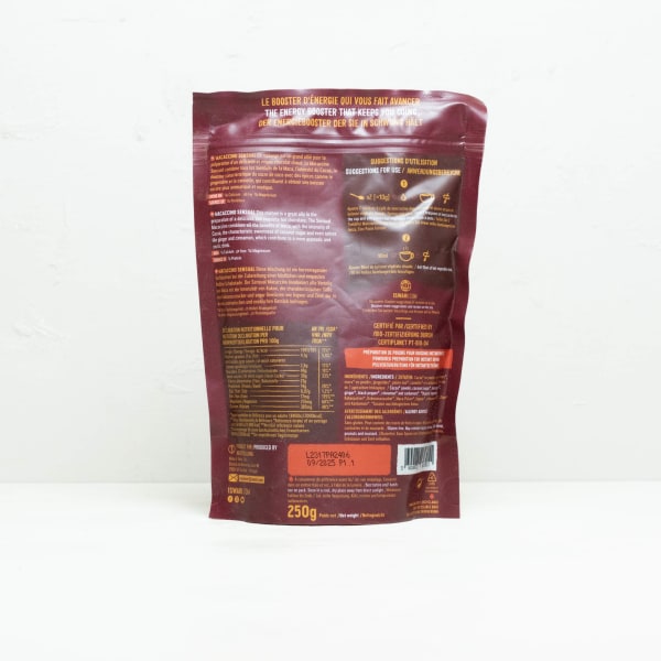 Pulver mit Maca und Kakao für Getränke