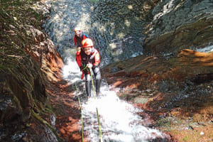 Canyoning in the Argensou canyon, in the Ariege