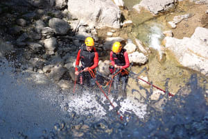 Canyoning in the Lower Ecouges Canyon, near Grenoble