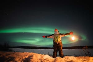 Nordlicht-Fototour mit dem Minivan ab Levi