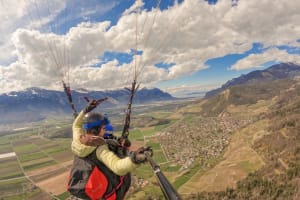 Tandem paragliding flight in the Chablais region from Villars-sur-Ollon, Montreux