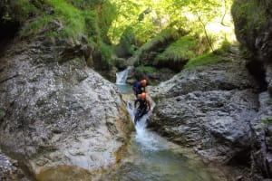 Canyoning down the the Sucec canyon in Bovec