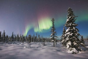 Randonnée en raquettes avec observation des aurores boréales à Kiruna