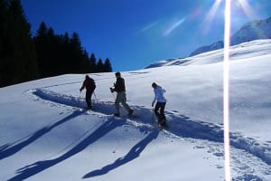 Excursion en raquettes, Megève, massif du Mont-Blanc