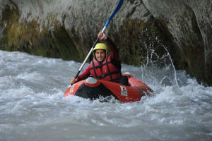 Airboat on the Haut-Giffre in Sixt-Fer-à-Cheval, Haute-Savoie
