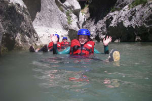 Aquatic hike in the Gorges du Verdon near Castellane