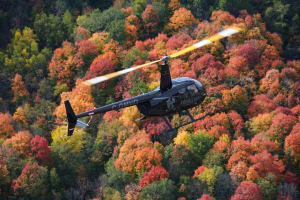 Vuelo en helicóptero sobre los bosques de Quebec desde Montreal