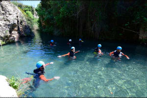 Family canyoning at Gorgo de la Escalera,  near Valencia