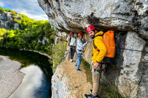 Via corda at the Jardin d'endieu in Berrias-Casteljau, Ardèche