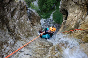 Sporty descent of Fratarica canyon from Bovec