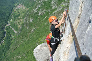 Via Ferrata to the peak of Cima Capi, near Lake Garda