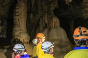 Caving in the Déroc cave in Vallon-Pont-d'Arc