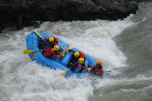 Extreme rafting down the East Glacial River, Northwestern Region of Iceland