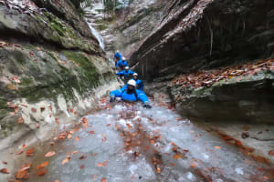 Angon canyon in winter, near Annecy's lake