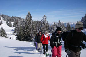 Schneeschuhwandern in Semnoz bei Annecy