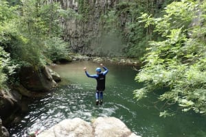 Descent of the canyon of the Aero Besorgues in Ardèche