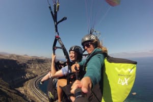 Tandem paragliding near Las Canteras, Las Palmas de Gran Canaria