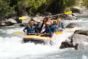 Rafting down river Ubaye near Barcelonnette
