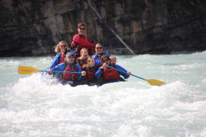 Rafting on the Athabasca River from Jasper