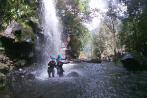 Canyon of Ti Cap in the Langevin River, Reunion Island