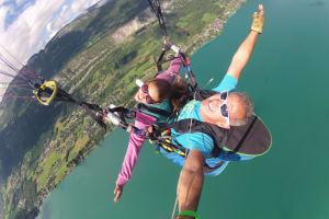 Tandem Paragliding Flight above Annecy