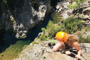 Via ferrata of the Devil's Bridge at Thueyts in Ardèche