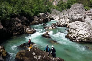 Aquatic hike in the Pas de Soucy, Gorges du Tarn