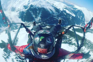 Tandem paragliding glacier flight near Zillertal