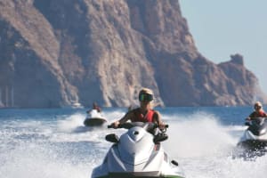 South Coast Jet Ski Safari from Perivolos Beach in Santorini