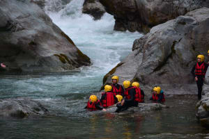 Intermediate Canyoning in Rio Laghetto Canyon near Alagna Valsesia, Aosta Valley