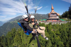 Summer Tandem Paragliding Flight over Interlaken