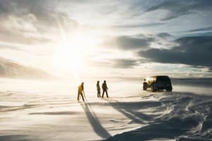 Super Jeep und Schneemobil zum Goldenen Kreis von Reykavik