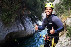 Canyoning of Torrent des Lli in Serra de Tramuntana, Mallorca