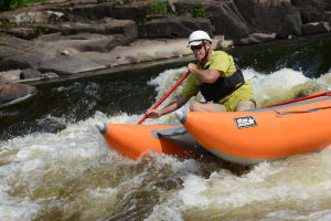 Cataraft on the Red River in the Laurentians, near Montreal