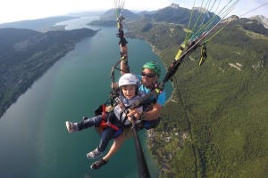 Tandem Paragliding Flight over Lake Annecy, Haute-Savoie