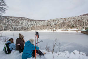 Snowshoe hike in the Calvaire pass, Vosges