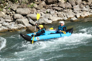 Descente en canoe raft de l'Ubaye près de Barcelonnette