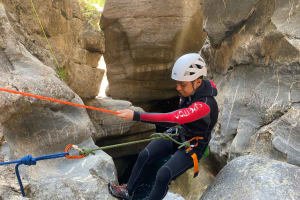 Canyoning in the Gorgol ravine in Valle del Tena, Aragonese Pyrenees