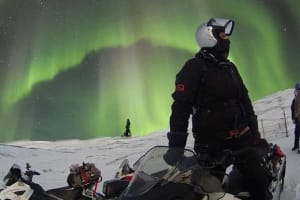 Chasse aux aurores boréales en motoneige depuis Rovaniemi