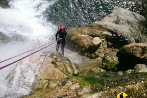 Canyoning at Estret de les Penyes canyon, near Benidorm