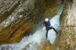 Canyoning the Formiga canyon in Sierra de Guara, Huesca
