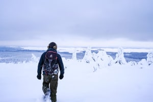 Excursion guidée en raquettes dans le parc national de Riisitunturi au départ de Rovaniemi