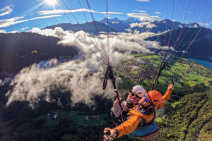 Tandem Paragliding Flight over Interlaken