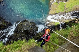Descent of the Grand Galet Canyon in the Langevin River at Saint-Joseph, Reunion Island