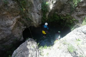 Canyoning at La Mela Gorge in Abdet, near Benidorm
