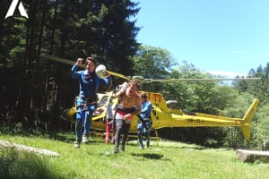 Boggera Canyon in Ticino by helicopter from Cresciano