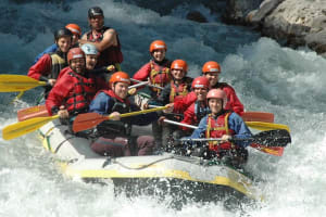 White water rafting on the Salzach River near Zell am See, Kaprun