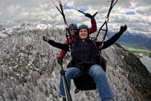 Winter Paragliding Flight over Lake Annecy
